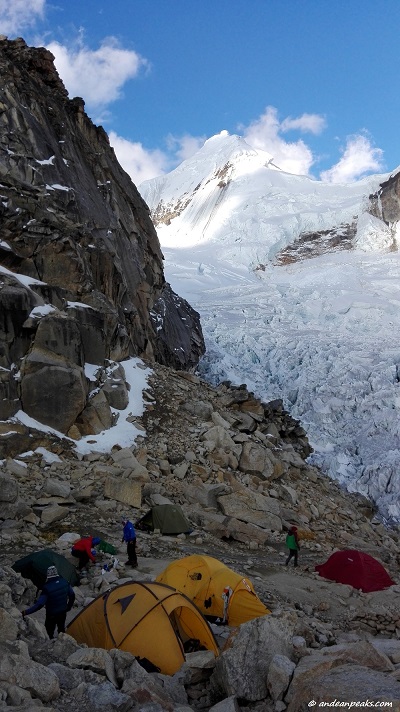 Tocllaraju Morraine Camp